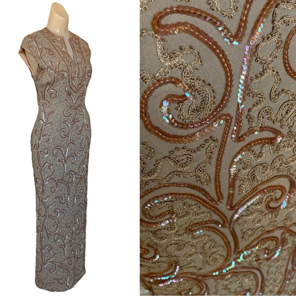 Rare Vintage 1950s Sydney North Sequin & Beaded Dress